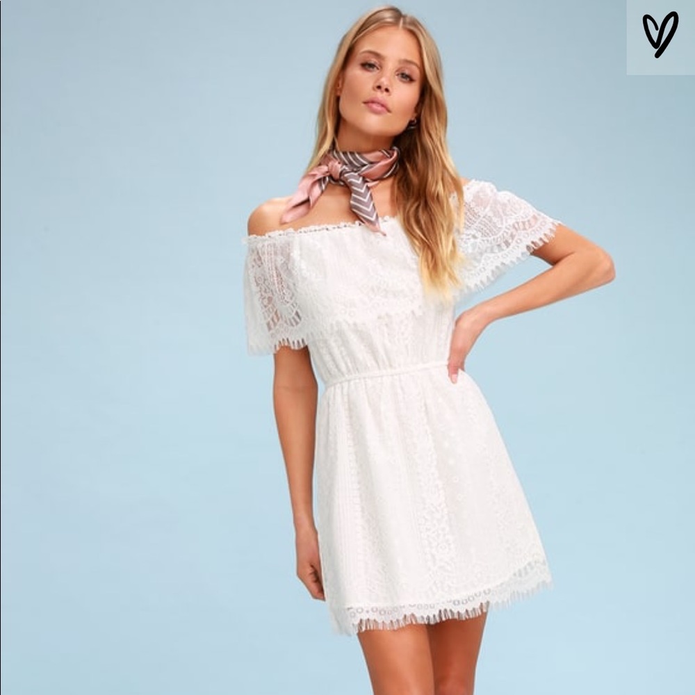 BB Dakota Zinnia Lace Off the Shoulder Mini